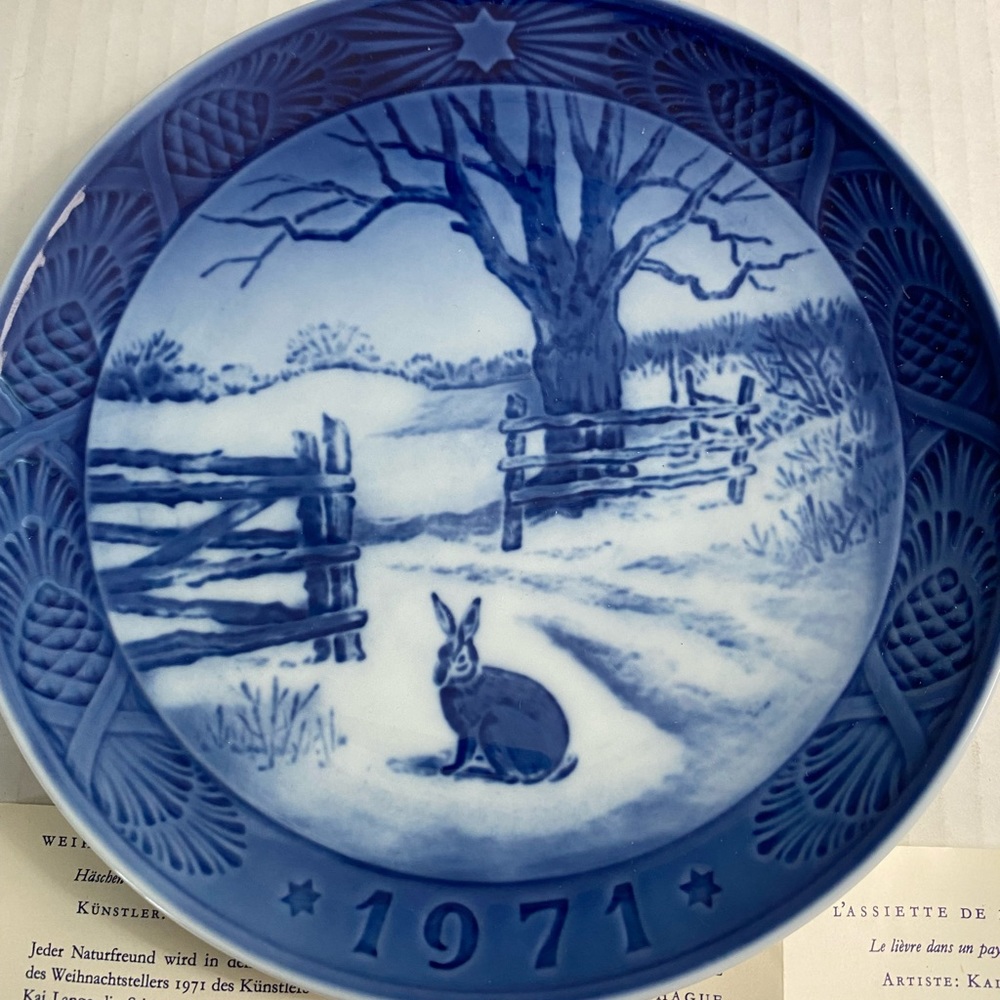 Vintage Royal Copenhagen IOB Demark ‘Hare in Winter’ Decorator Wall …